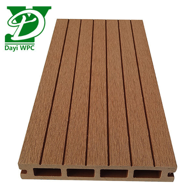 Anti corrosione WPC Teak Deck Hollow WPC Decking Abrasion Proof