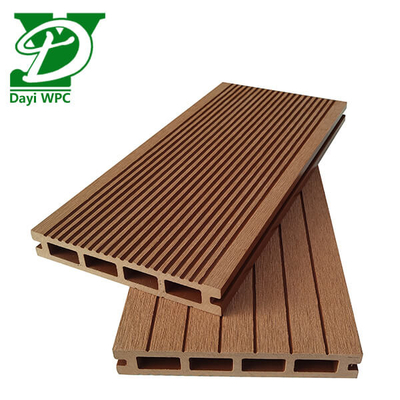 Anti corrosione WPC Teak Deck Hollow WPC Decking Abrasion Proof