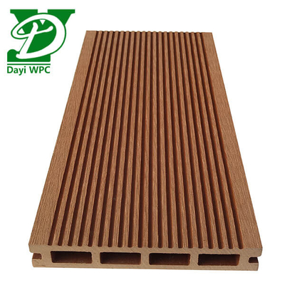 Anti corrosione WPC Teak Deck Hollow WPC Decking Abrasion Proof